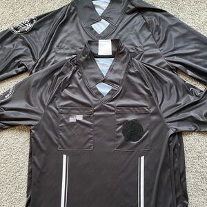 Black Soccer Referee Jerseys - Set of 2